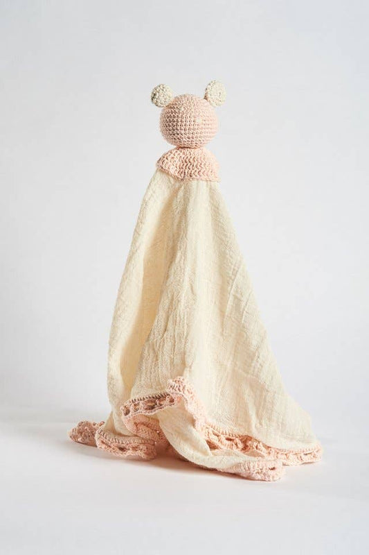 Organic Muslin Lovey Blanket Pink