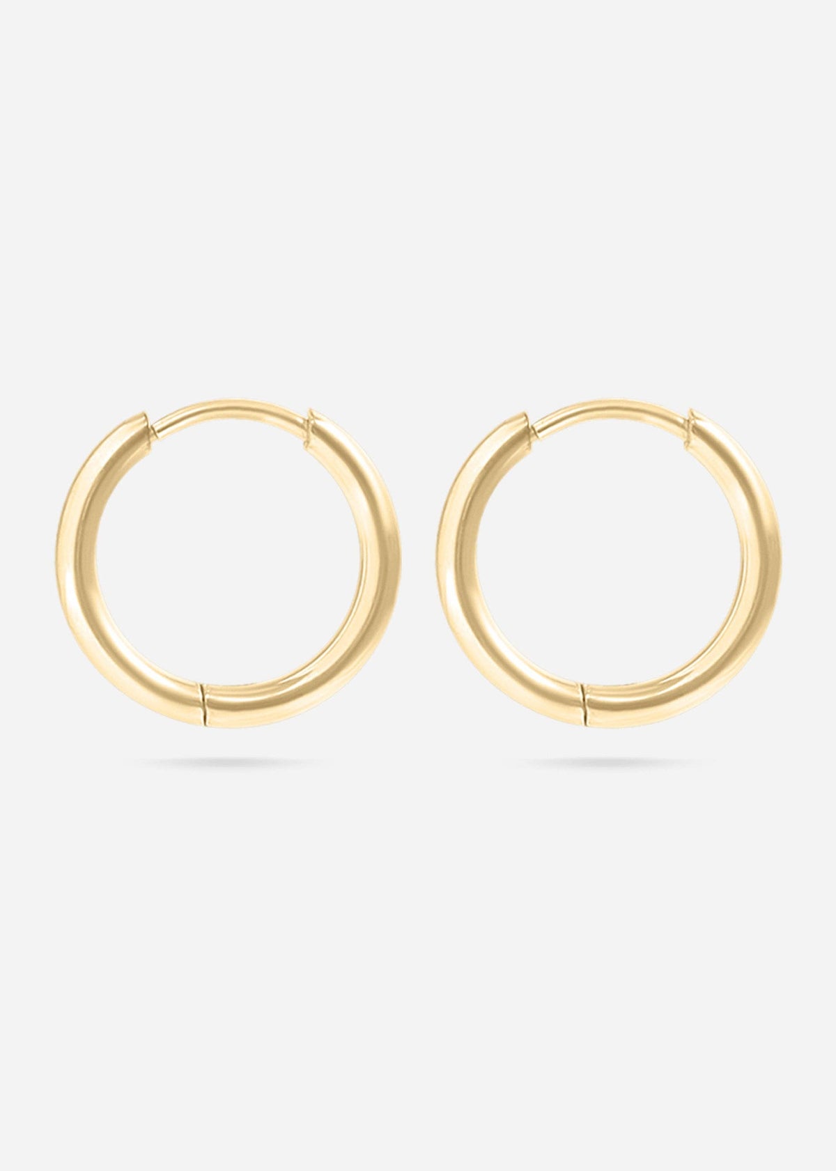18K Gold PVD Classic Hoop Huggie Earrings: Gold / 8mm