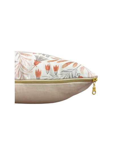 Beige and Grey Neutral Botanicals Pillow Cover