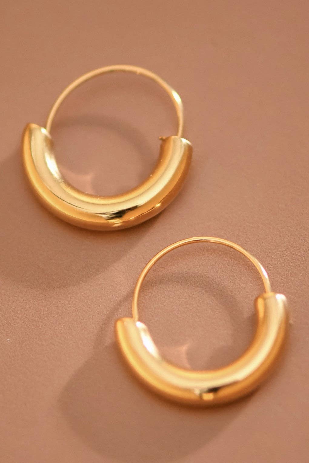 18K Gold Plated Waterproof Stainless Steel Hoop Earrings