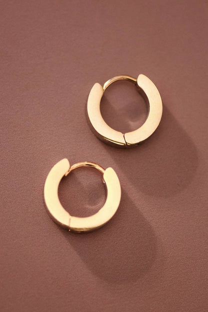 18K Gold Plated Waterproof Stainless Steel Hoop Earrings -