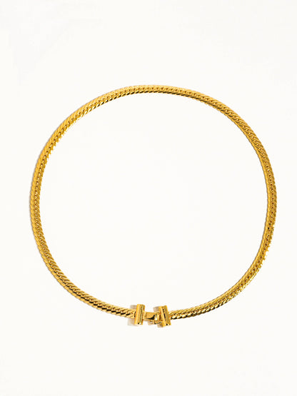 Savannah 18K Gold T Bold Chain Choker: Yellow Gold
