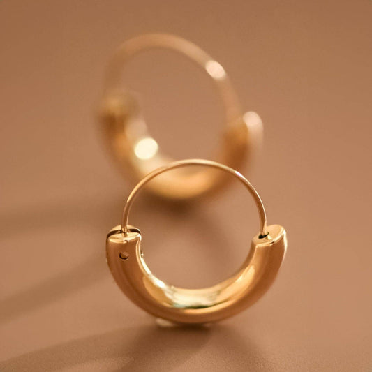 18K Gold Plated Waterproof Stainless Steel Hoop Earrings