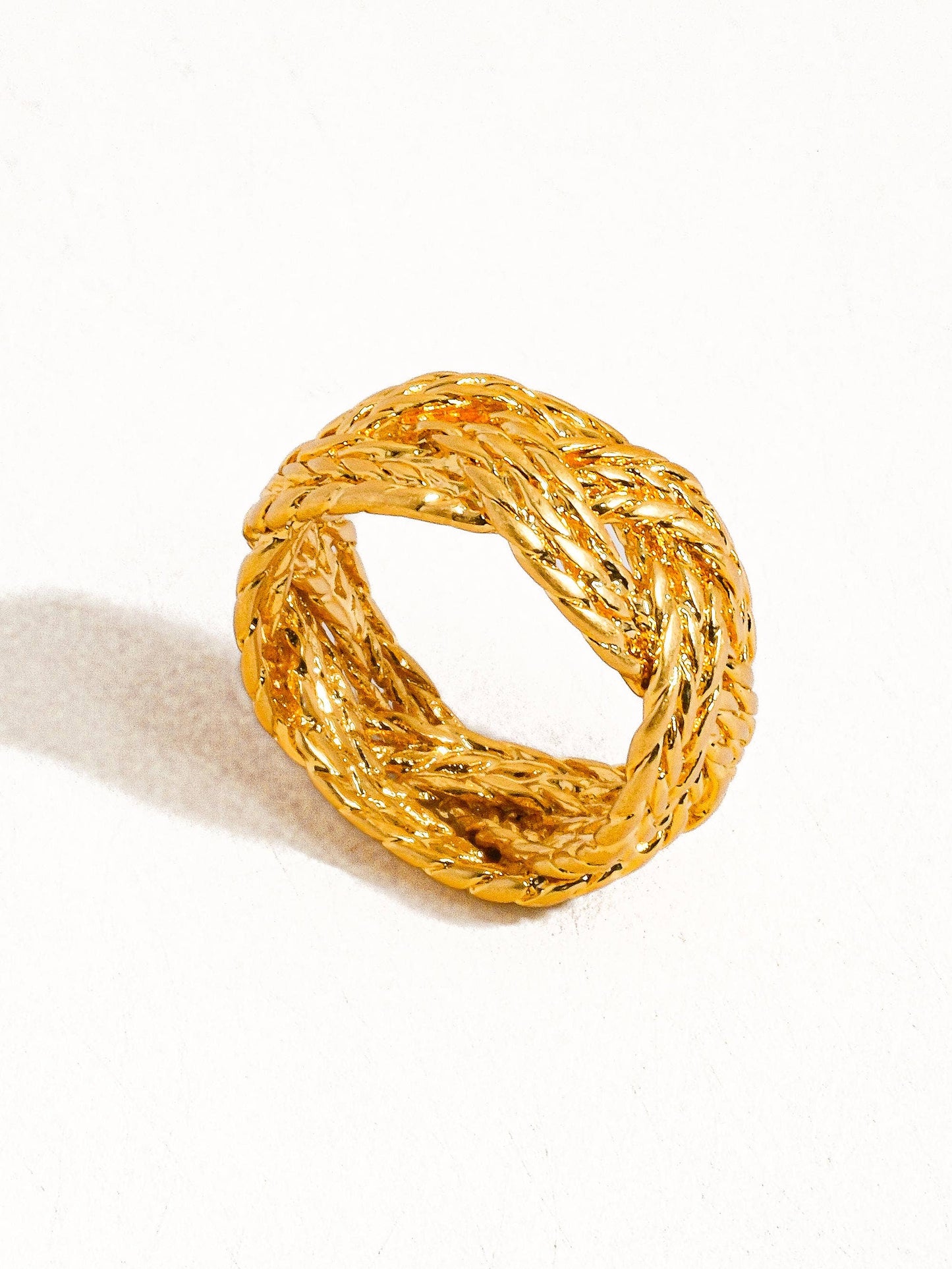Celeste 18K Gold Vintage Twisted Bold Ring: Yellow Gold