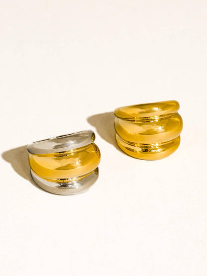 Daelen 18K Gold Non-Tarnish Dome Statement Ring: Yellow Gold