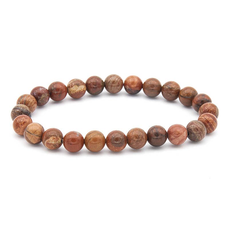 8MM Elastic Natural Stone Bracelets - CS: Imitation sunstone