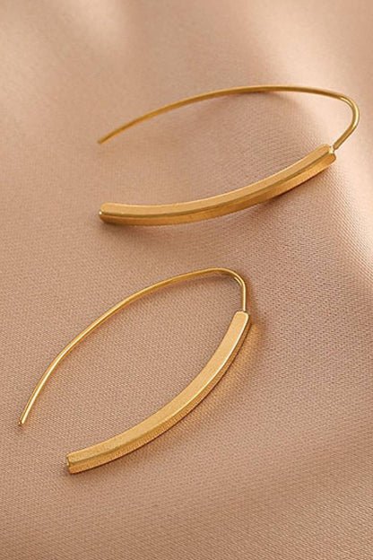 18K Gold PVD Plated Stainless Steel Threader Earrings - 7196: S0OX3T7196 Gold