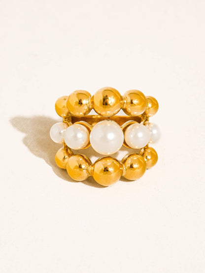 18K Gold Non-Tarnish Statement Rings: Aurithra-Oval