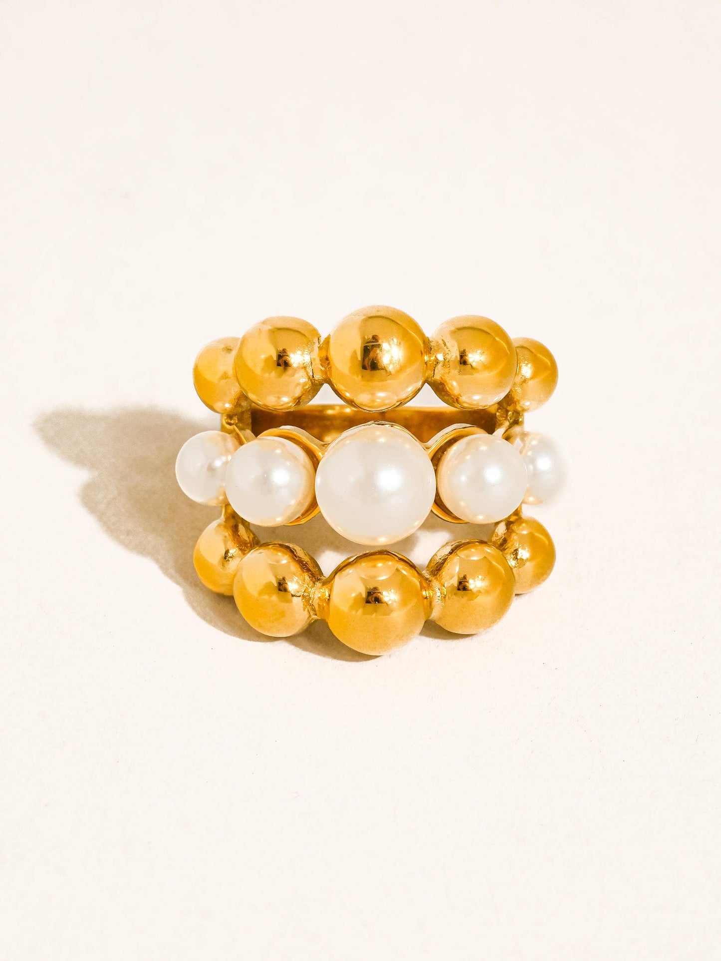 18K Gold Non-Tarnish Statement Rings: Saffelle-Bar