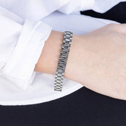 18K Tarnish free Watchband Chain Bracelet: Gold