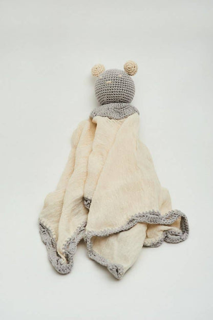 Organic Muslin Lovey Blanket Grey