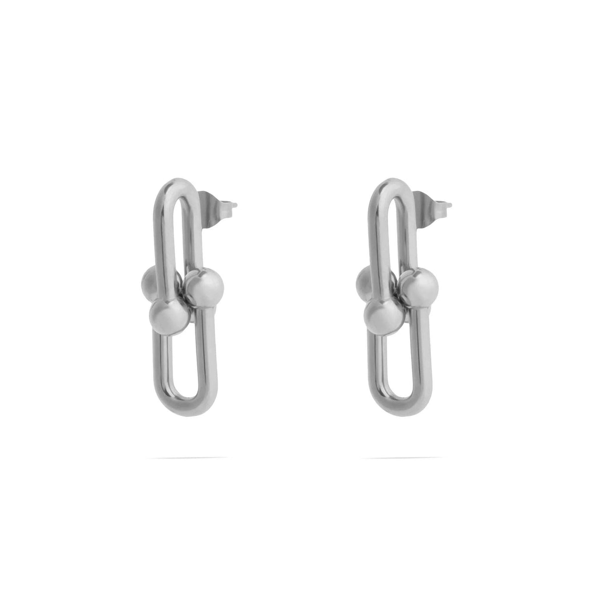 18K Gold PVD Thick Ulock Chain Earrings: Gold