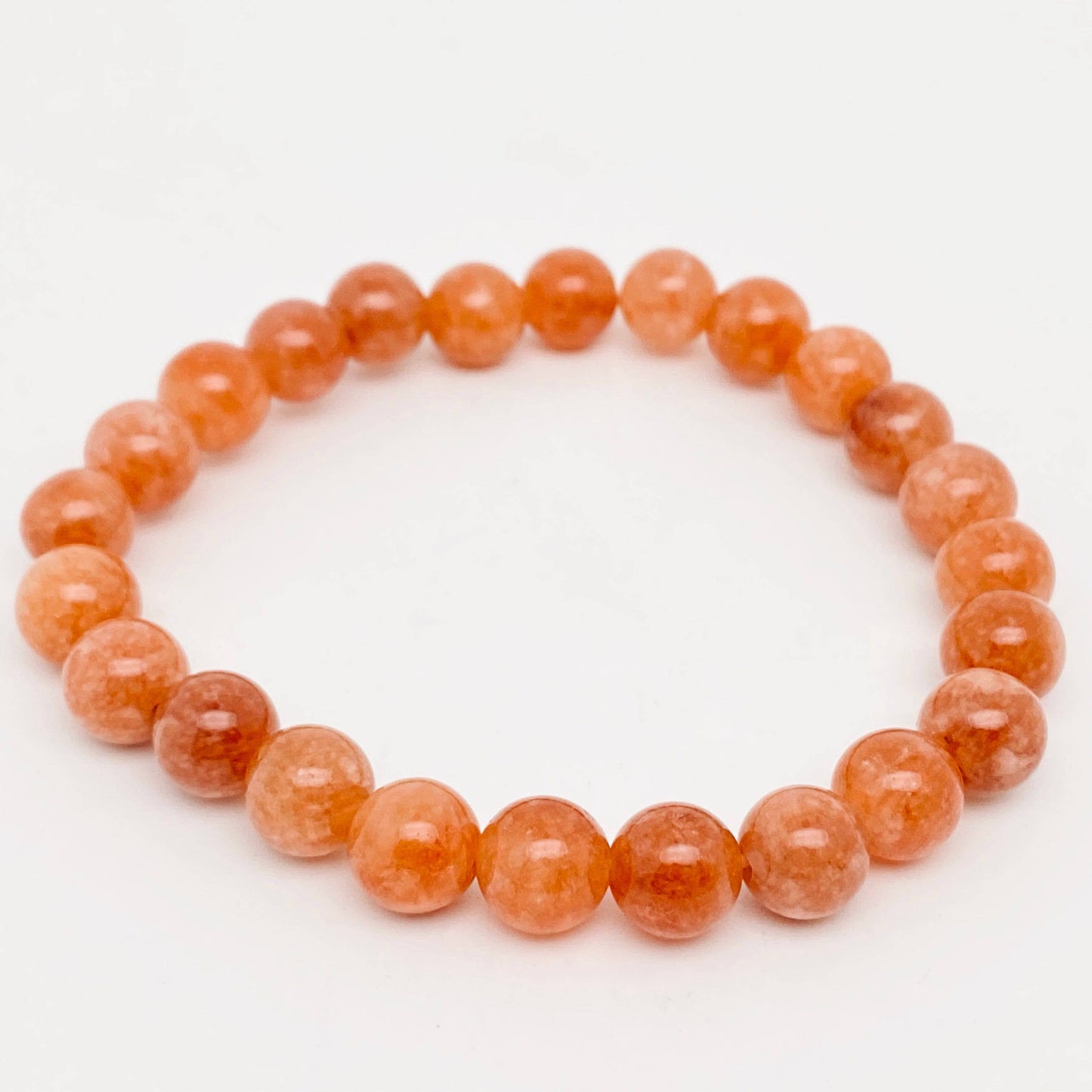 8MM Elastic Natural Stone Bracelets - Green Jade