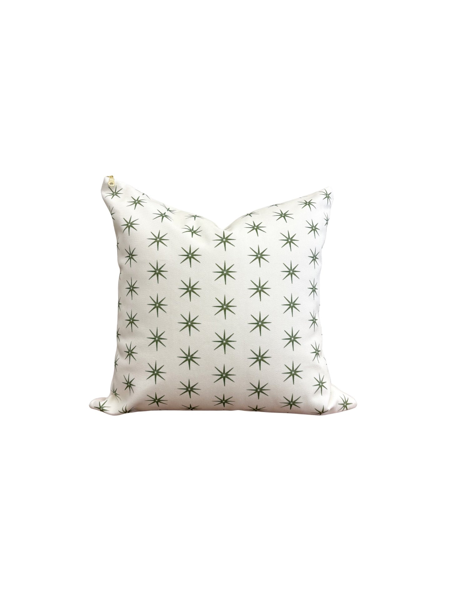 Olive and Cream Stars Pillow Cover