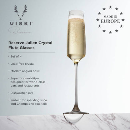 Reserve Julien Crystal Champagne Flutes - Set of 4