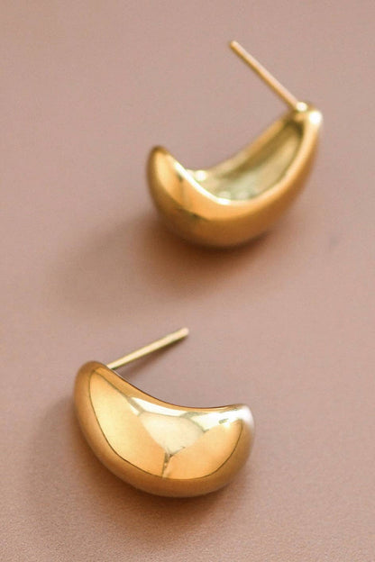 18K Gold Plated Waterproof Stainless Steel Stud Earrings - 7492: S0OX3T7492 Gold