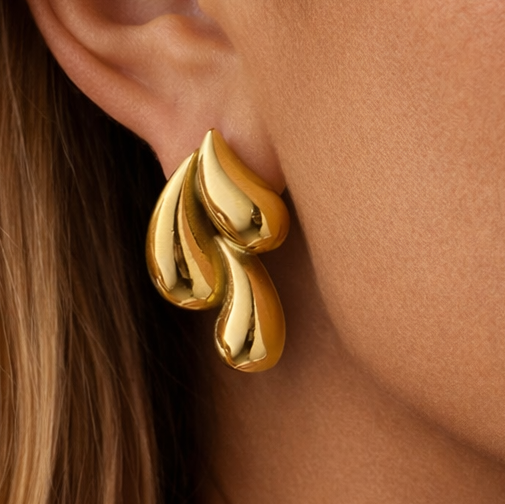 18K Gold Plated Waterproof Stainless Steel Stud Earring
