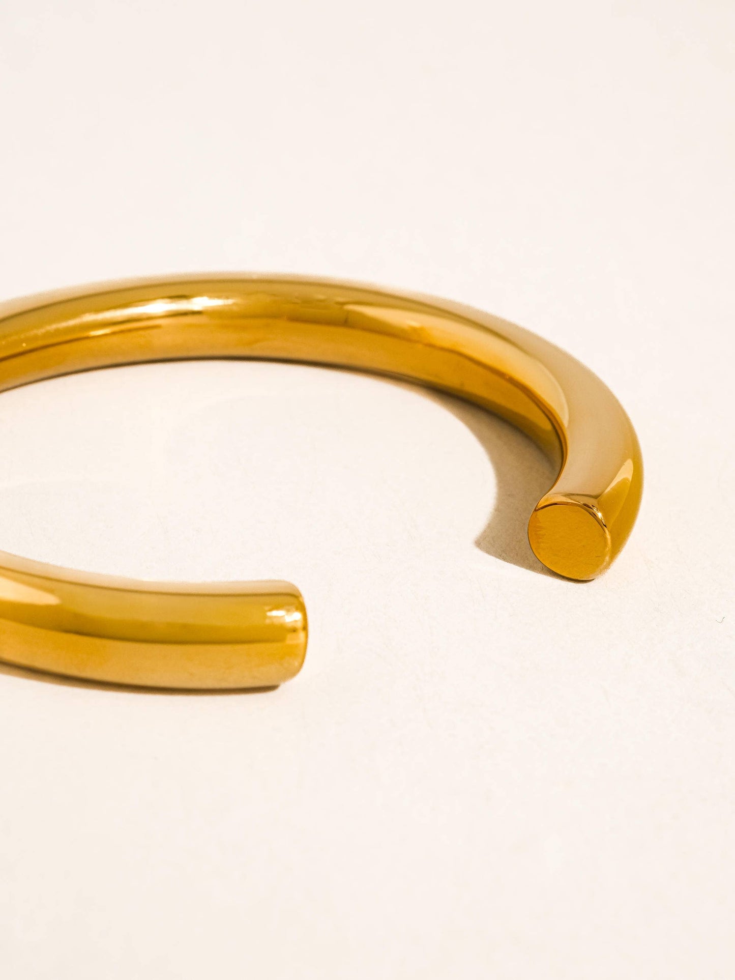 Roussel 18K Gold Non-Tarnish Classic Cuff Bangle: Yellow Gold