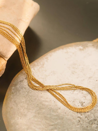 Palisse 18K Gold Non-Tarnish Layered Dainty Chain Necklace: Yellow Gold