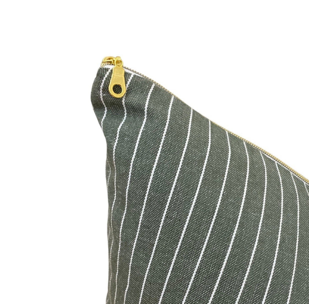 Pinstripe Pillow Cover - Dark Green