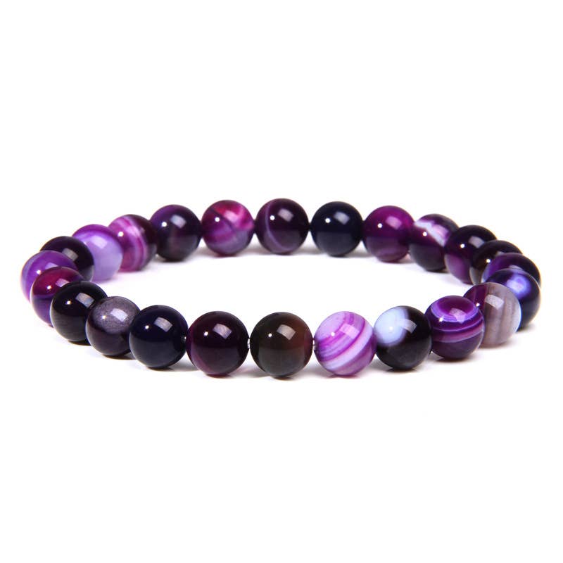 8MM Elastic Natural Stone Bracelets - CS: Phoenix stone