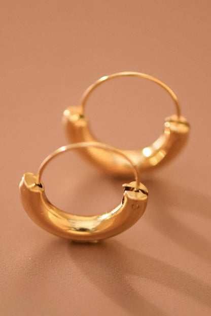 18K Gold Plated Waterproof Stainless Steel Hoop Earrings