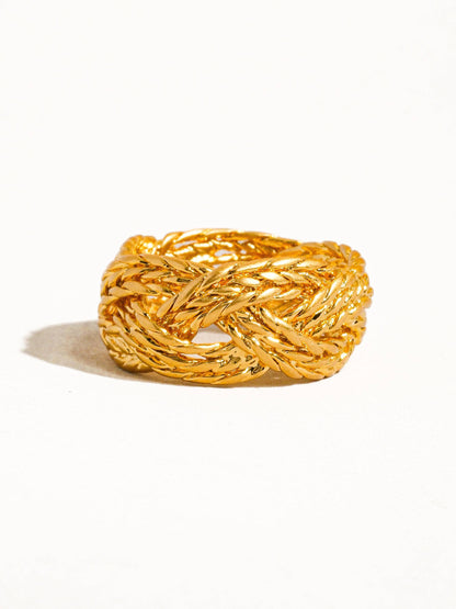 Celeste 18K Gold Vintage Twisted Bold Ring: Yellow Gold