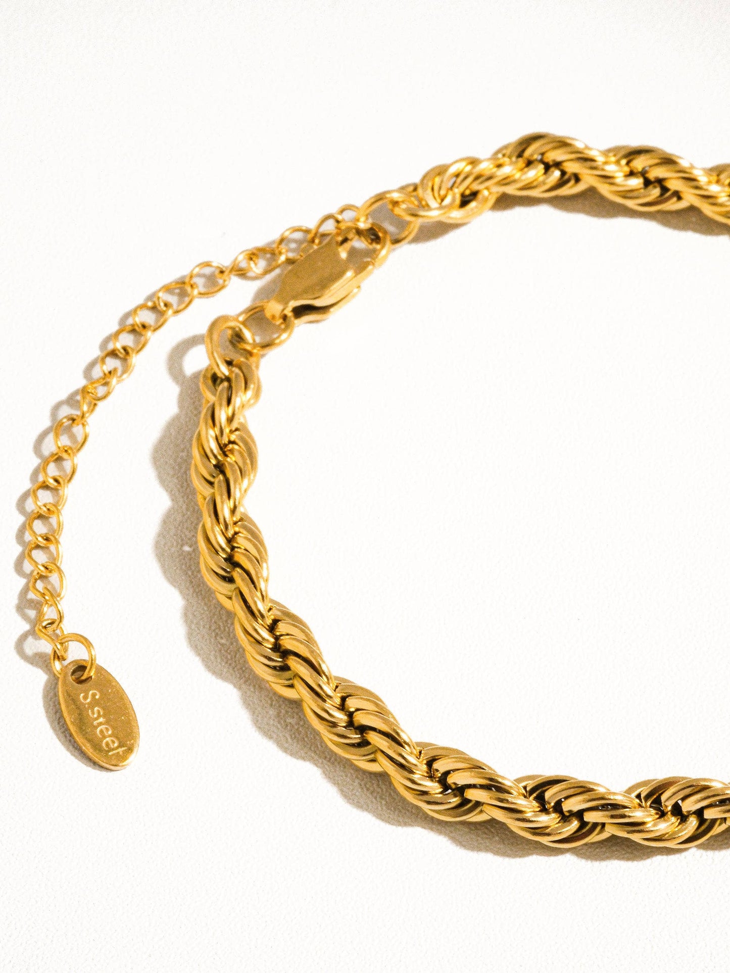 Sadie 18K Gold Non-Tarnish Braided Stackable Bracelet: Yellow Gold