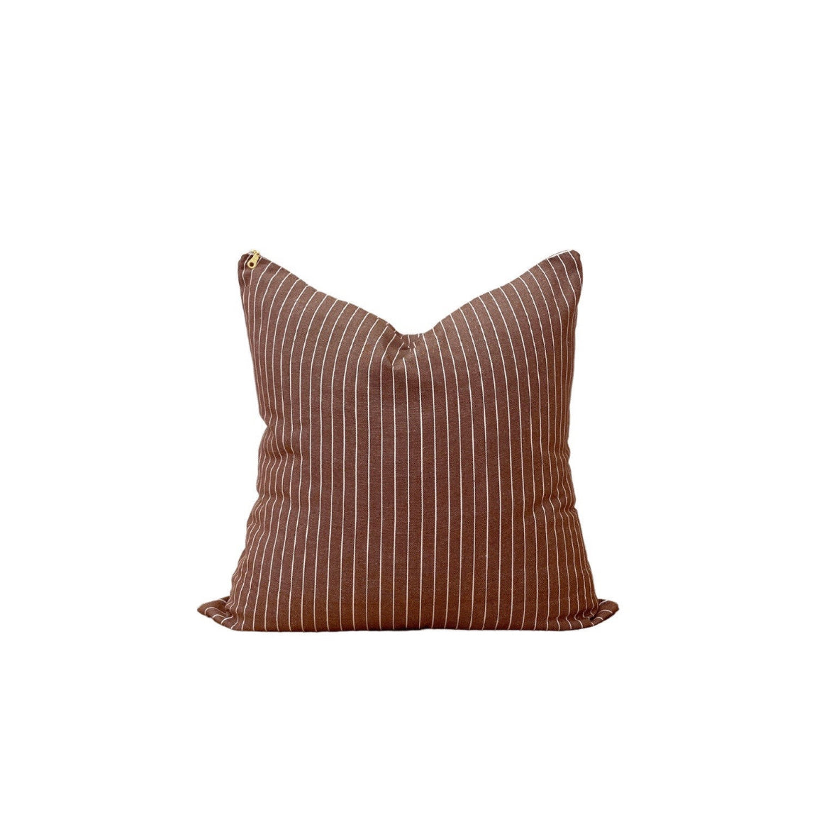 Pinstripe Pillow Cover - Rust