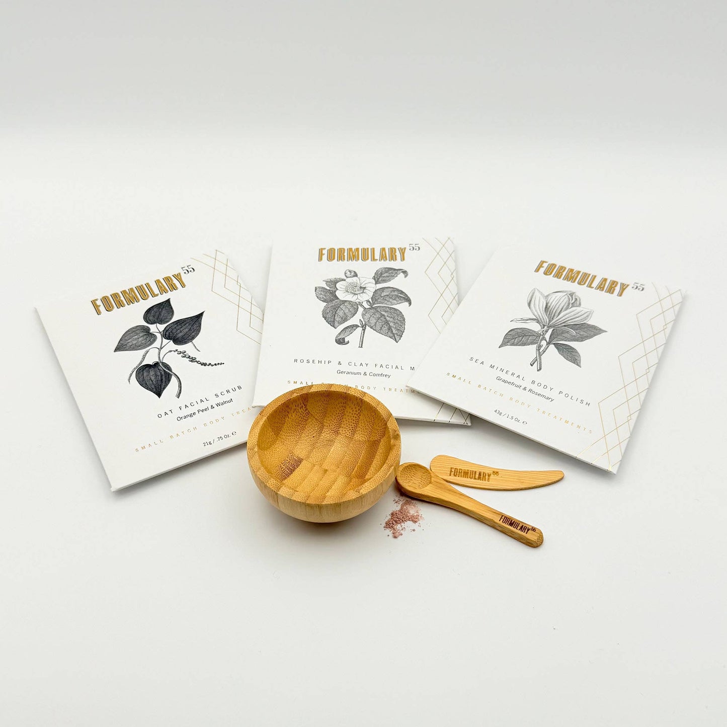 Organic Bamboo Treatment Set - Bowl, Spoon & Spatula