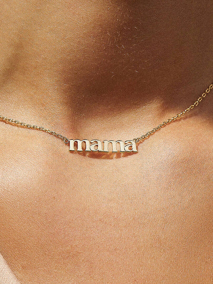 Mother's Day 18K Gold Non-Tarnish Necklace: Mama-Gold
