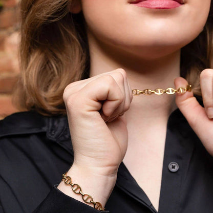 18K Gold PVD Thick Oval Chain Necklace: Gold