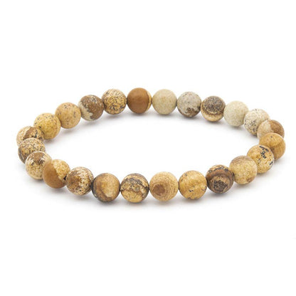8MM Elastic Natural Stone Bracelets - Blue white stone