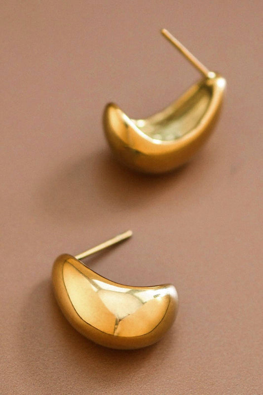 18K Gold Plated Waterproof Stainless Steel Stud Earrings - 7492: S0OX3T7492 Gold