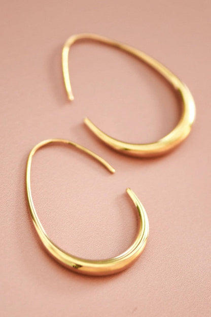 18K Gold Plated Waterproof Stainless Steel Hoop Earrings