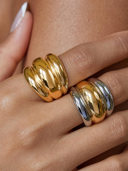 Daelen 18K Gold Non-Tarnish Dome Statement Ring: Yellow Gold