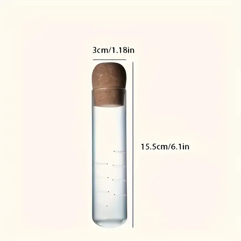 Glass Tube Tea Infuser with Cork Lid – 6.1” Herbal Steeper