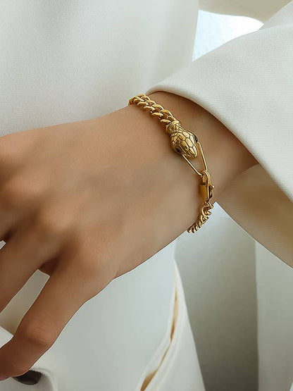 Habu 18K Gold Non-Tarnish Serpent Bracelet: Yellow Gold