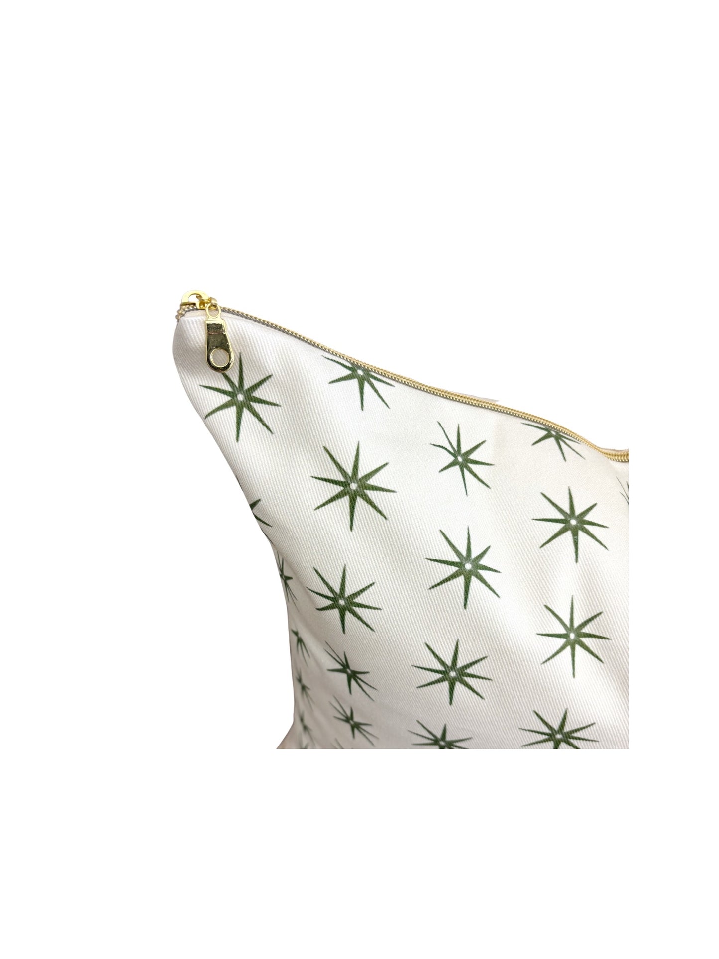 Olive and Cream Stars Pillow Cover