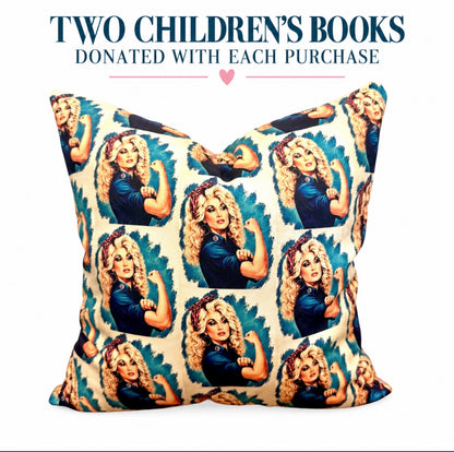 Dolly Parton Pillow Cover by Kai Kurtz | Machine Washable