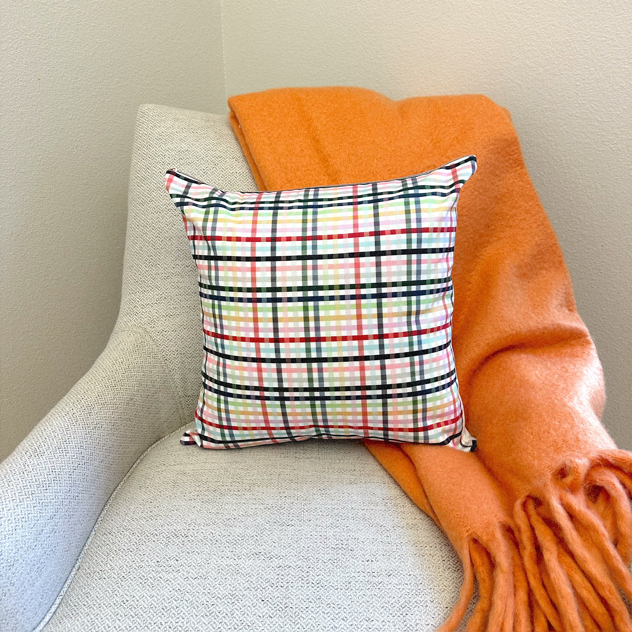 Gingham pillow covers top