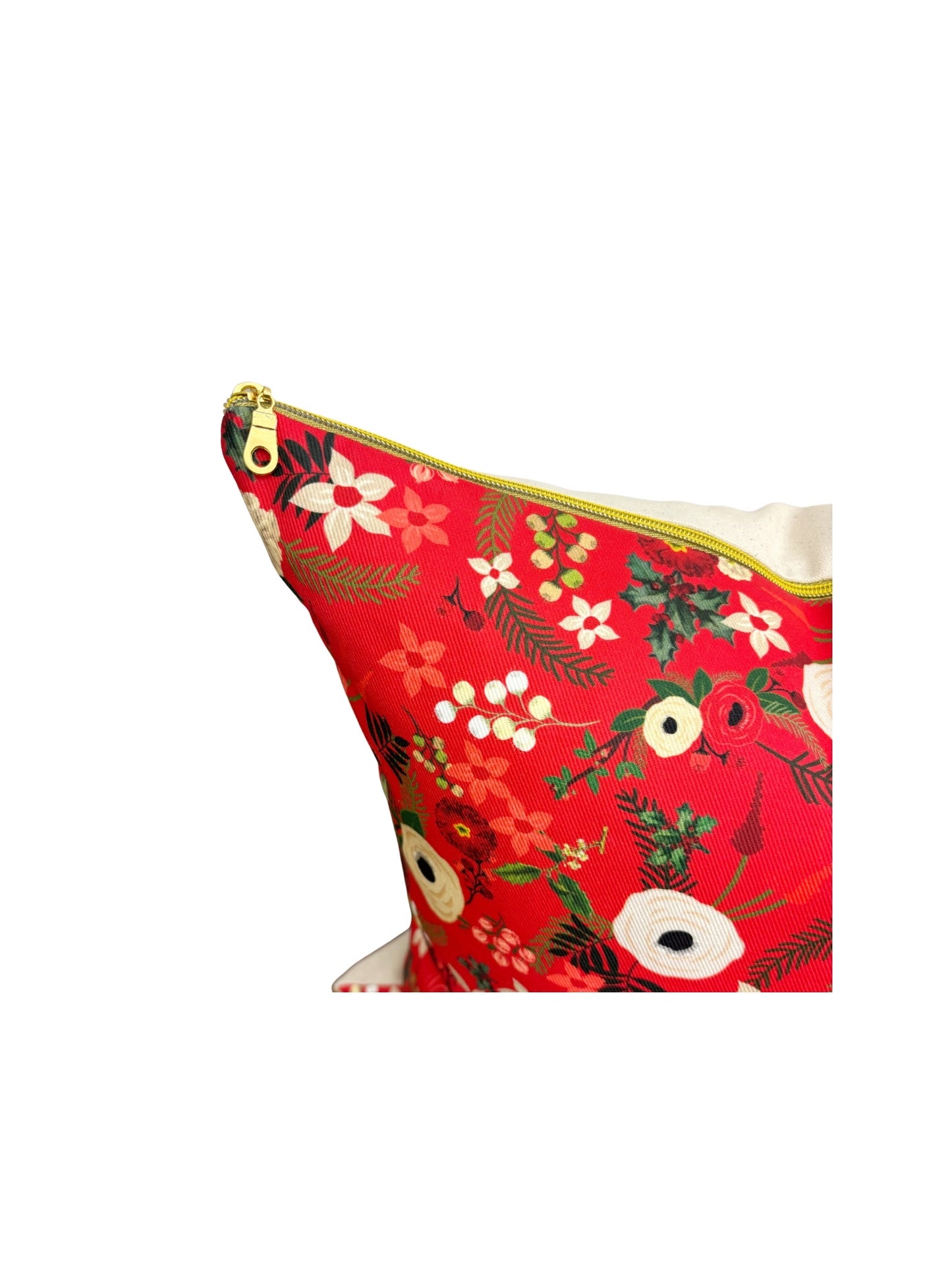 Vintage Christmas Pillow Cover - Red