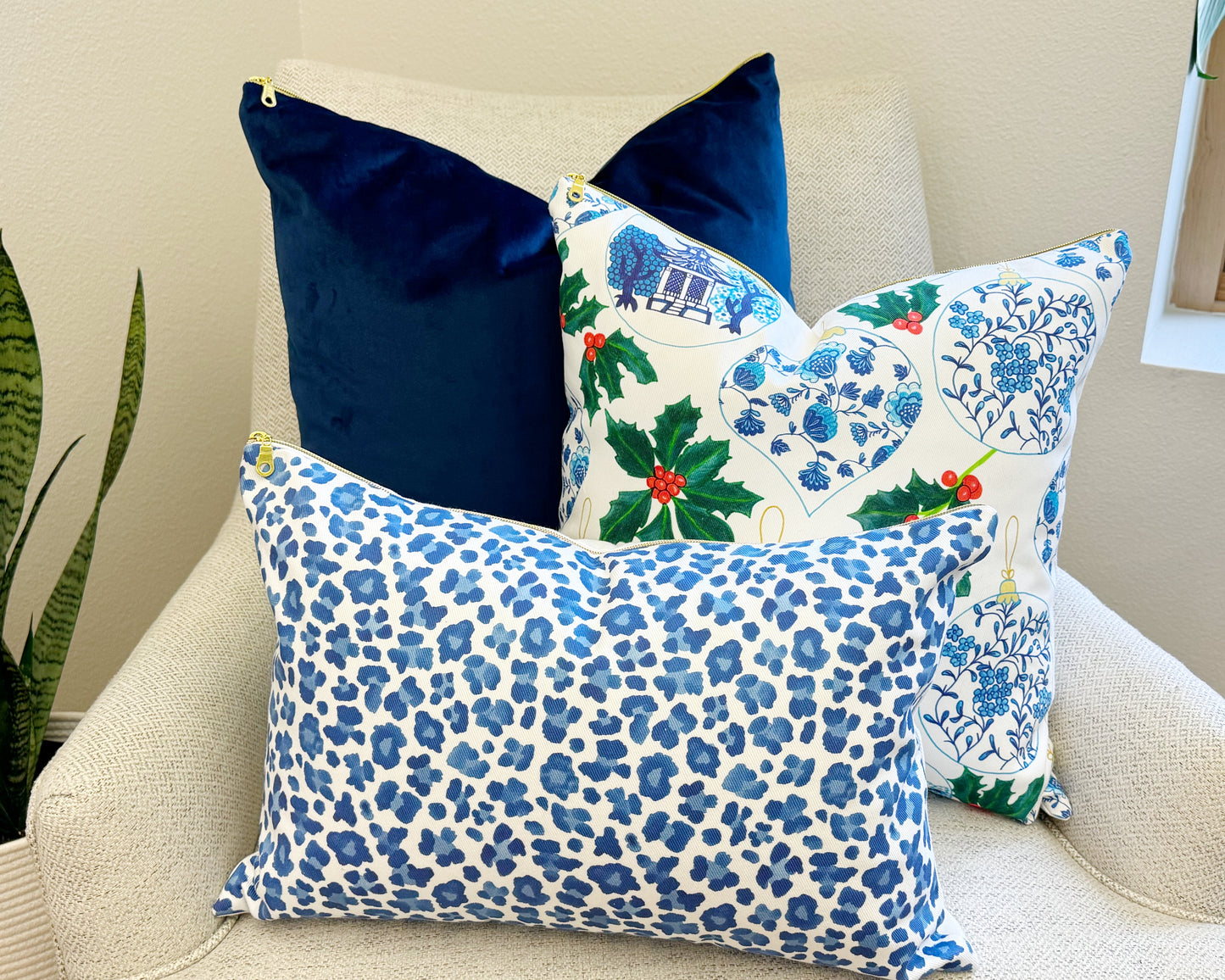 Curated by Hannah Butler - Grandmillennial Holliday Pillow Cover Set