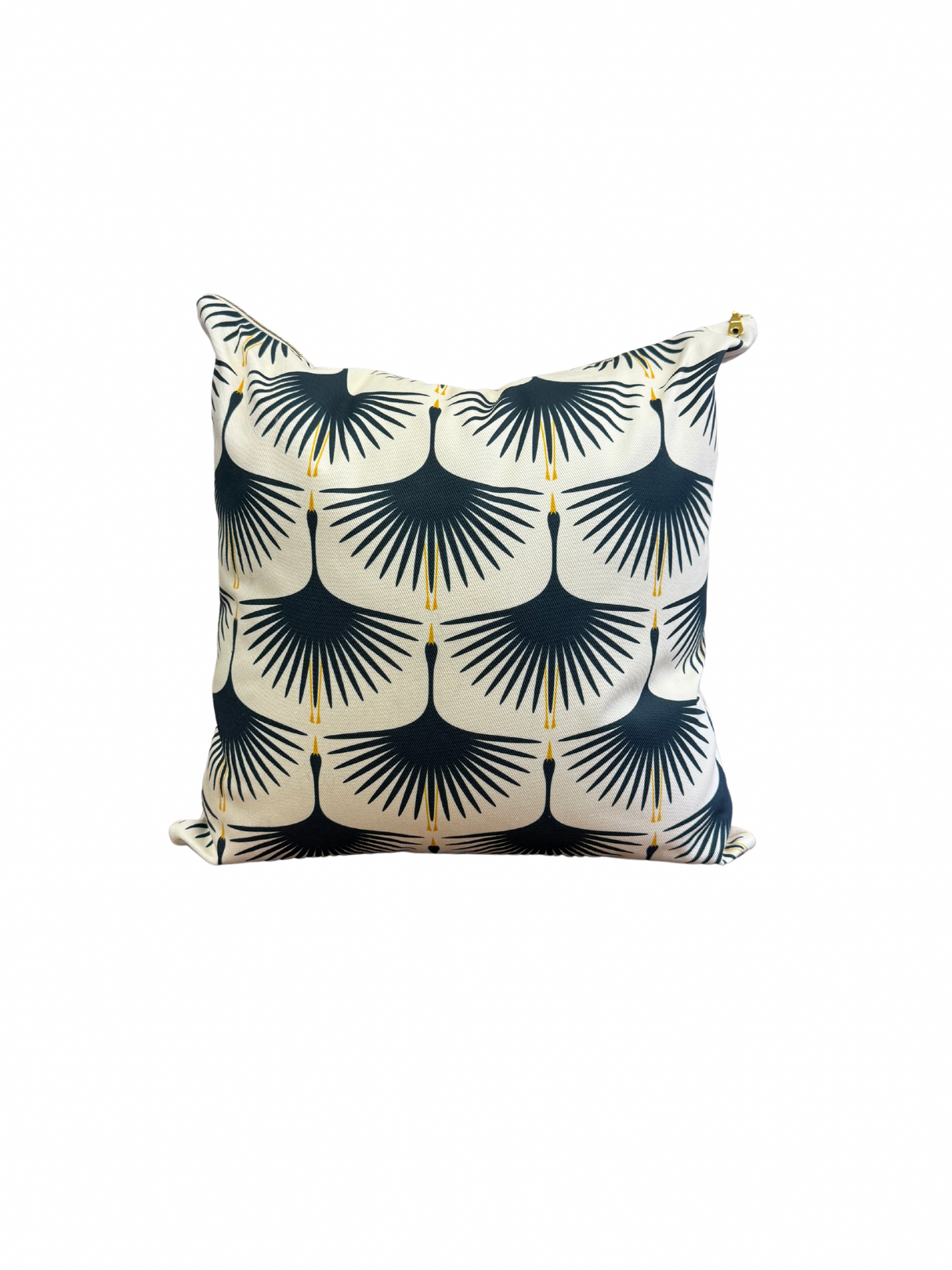 Art Deco Swans Pillow Cover - Navy