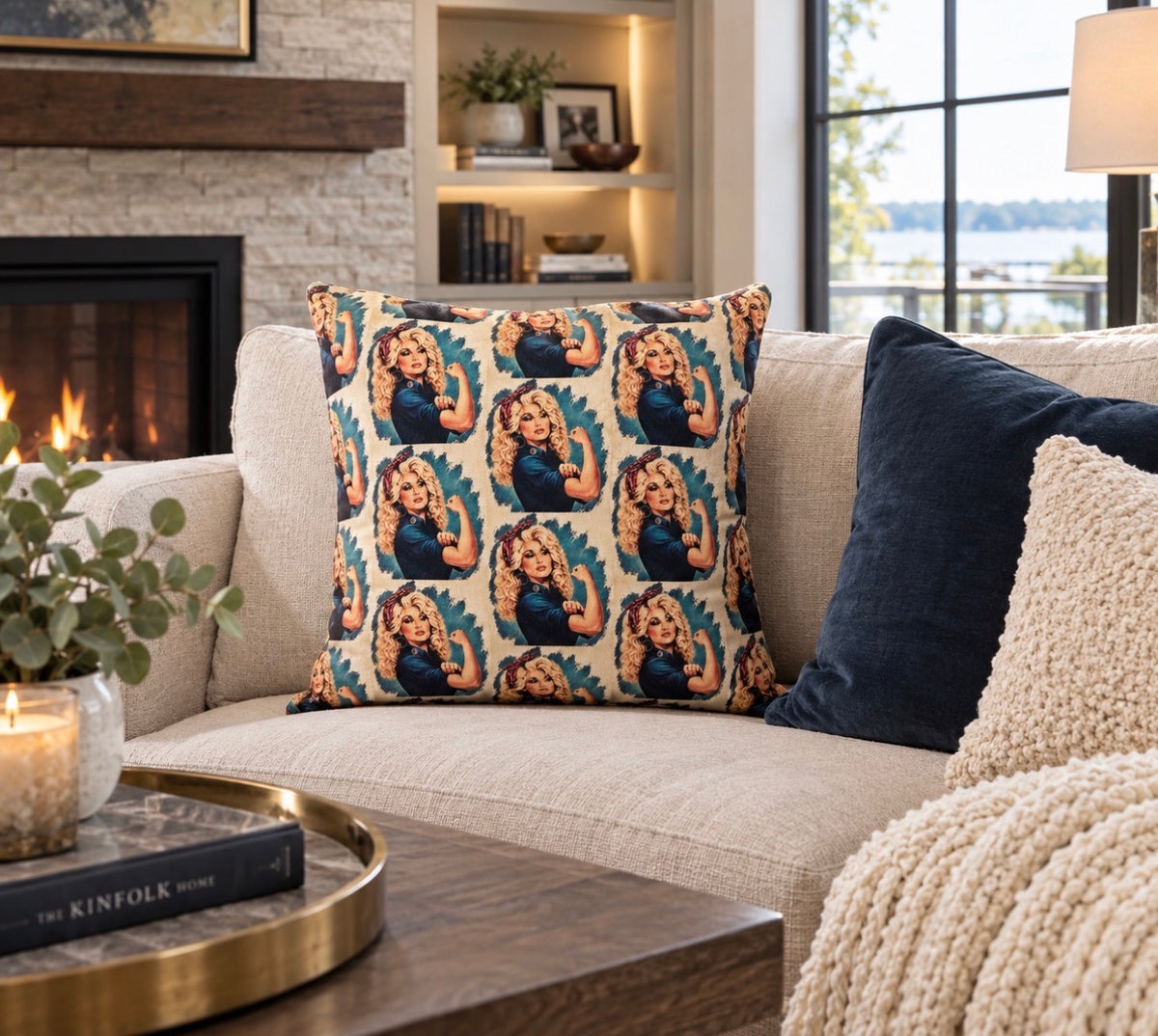 Dolly Parton Pillow Cover by Kai Kurtz | Machine Washable