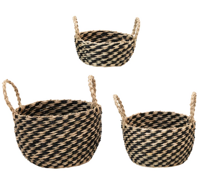 Hand Woven Baskets (Set of 3)