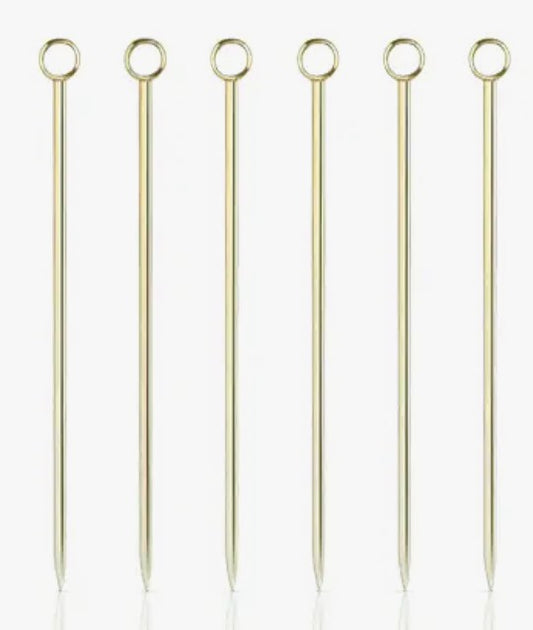Viski - Set of 6 Cocktail Picks - Gold