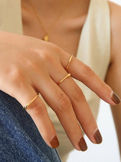 Rowena 18K Gold Non-Tarnish Minimalist Band Rings: Yellow Gold / 6