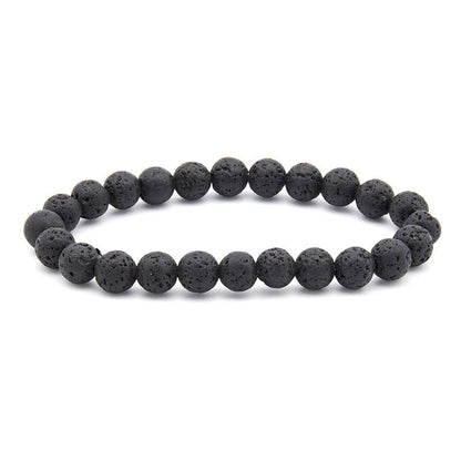 8MM Elastic Natural Stone Bracelets - Blue white stone