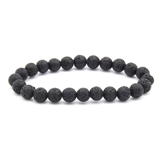 8MM Elastic Natural Stone Bracelets - Lava